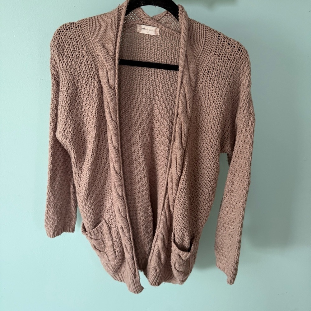 Altar’d State Cozy Tan Cable Knit Sweater Size S/M